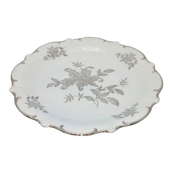 Schumann Arzberg Platinum Elegance Plate Floral Design Porcelain12 Inch Diameter - Picture 4 of 5